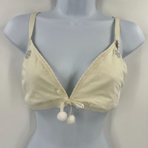 PINK Victoria's Secret XL Powder Puff Cotton Triangle Bralette Winter Graphic - Picture 1 of 13